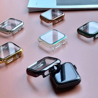 Stylowa obudowa ochronna Glass+Cover z hartowanym szkłem dla Apple Watch